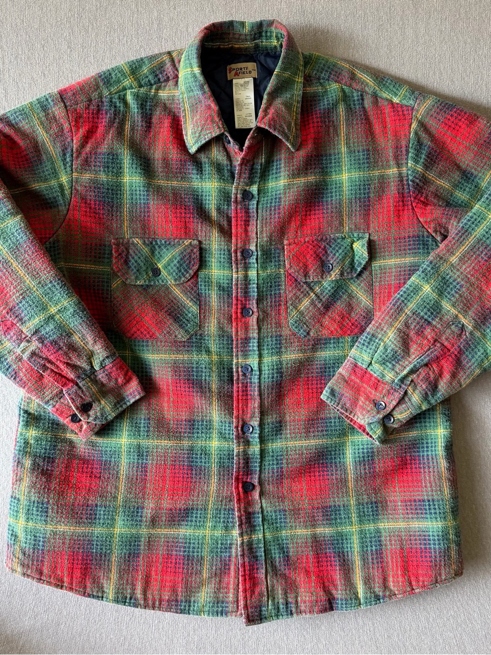 Porter & Field Red & Green Plaid Flannel Button-Down Shirt